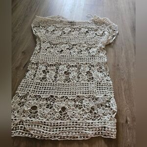 Crochet Lace Dress in Cream